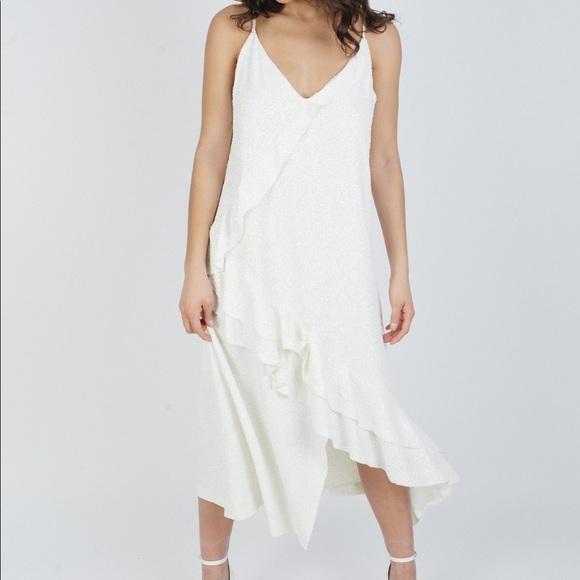 NISSE White Sequin Midi Dress - Picture 3 of 4